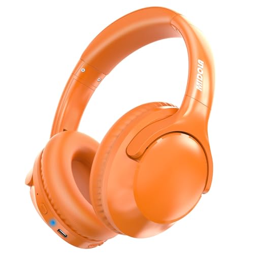 MIDOLA Bluetooth Headphones Wireless 68H with Mic,Decent Sound-Acceptable | Adjustable Headband Foldable Over-Ear Lightweight for Office/Travel/Tablet/iPad/Laptop,HD Stereo Sound,Aux 3.5mm Orange - color: Orange