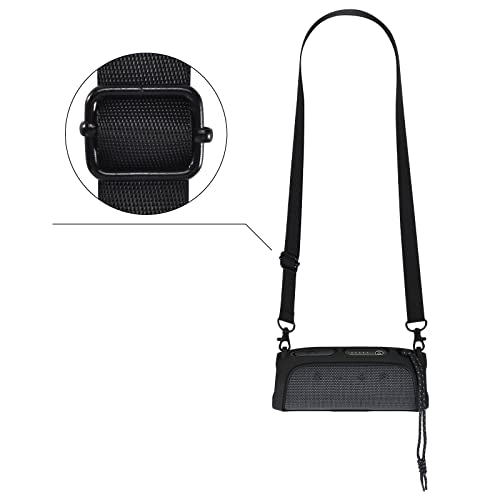 Silicone Protective Cover Frame Case Skin for JBL FLIP Essential 2 Bluetooth Speaker Shell Sleeve Hand Bag Shoulder Case Box Accessories - color: Black