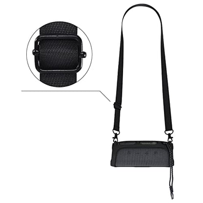 Silicone Protective Cover Frame Case Skin for JBL FLIP Essential 2 Bluetooth Speaker Shell Sleeve Hand Bag Shoulder Case Box Accessories - color: Black