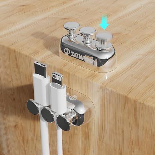 Zinc Alloy Cable Organizers (2 Pack) | Desk Cable Anchors for Charger & Cord Management | Premium, Stylish & Durable Clips for Home & Office