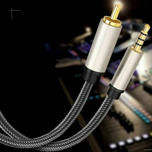 Digital Coaxial Audio Video Cable 3.5mm Male to SPDIF for RCA for TV Soundbar Soundbox Home Audio System Gold-Plated Connector Pure Copper Conductor Zinc Alloy Shell NylonBraided(2M) - size: 2M