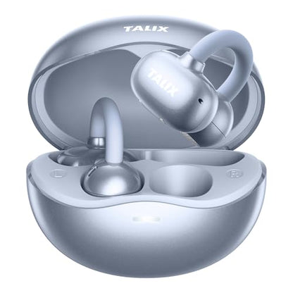 TALIX Ultra Open Ear Earbuds X6, Clip-On Headphone with Directional Sound, Ultra-Light Comfort Fit, Bluetooth 5.4 Wireless Earbuds, 26H Playtime, Spatial Sound, for Running, Workout & Daily Use(Blue) - color: Blue
