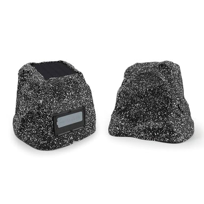STUDIOFINIX 8" Rock Speakers Outdoor Waterproof - 5.3 Bluetooth Wireless Speaker Solar Powered Max Peak 240W for Garden,Patio,Deck,Pool,Backyard (Gray 1 Pair) - size: 8 Inch