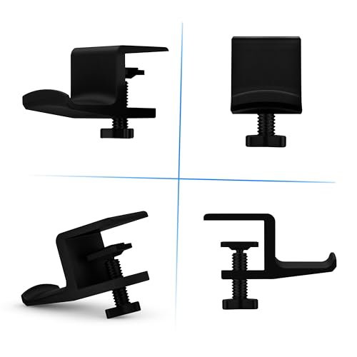 BRAINWAVZ [EOL] Hoist - Headphone Hanger Stand with Adjustable Clamp, Screws On to Desks & Shelves, No Mess, Space Saving Headset Holder, Easy to Install - Black [EOL]