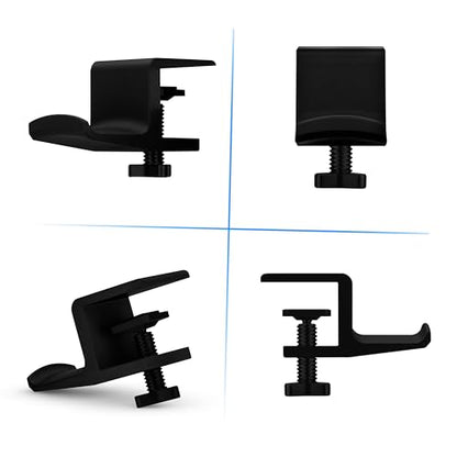 BRAINWAVZ [EOL] Hoist - Headphone Hanger Stand with Adjustable Clamp, Screws On to Desks & Shelves, No Mess, Space Saving Headset Holder, Easy to Install - Black [EOL]