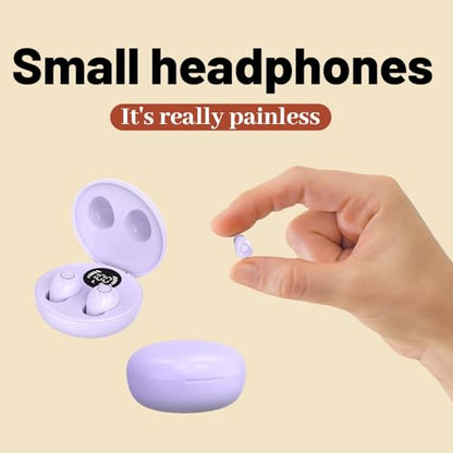 Mini Invisible Earbuds for Work and Sleep - Best Small Earbuds for Small Ear Canals - color: lavender