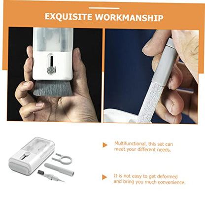 Headphone Cleaning Kit with Keycap Puller, White ABS PC Brush