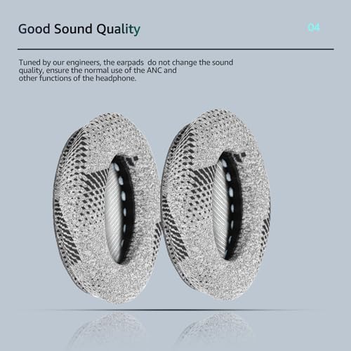 Cooling Gel QuietComfort 35 / QC35 II Replacement Ear Pads for Bose Headphones, Fits QC45 QC25 QC2 QC15, AE2i AE2w, SoundTrue & SoundLink Series (White) - color: Grey & White