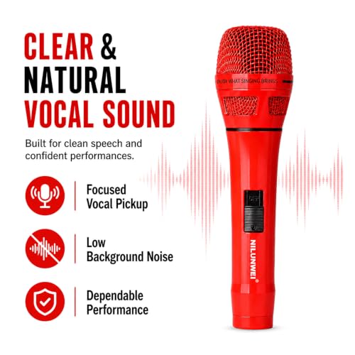 YS-36D Dynamic Microphone - Premium Vocal Microphone, cardioid directional wired microphone, with 14 foot XLR to 1/4 inch audio cable, desktop tripod, extension rod, microphone storage bag (Red) - color: 1 red ribbon solid