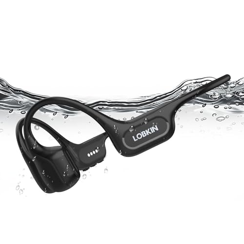 LOBKIN Bone Conduction & Air Conduction Headphones, IP68 Swimming Headphones, 32GB MP3 Open Ear Wireless Headphones with Bluetooth 6.1, ENC Noise Reduction for Swimming Sports Fitness