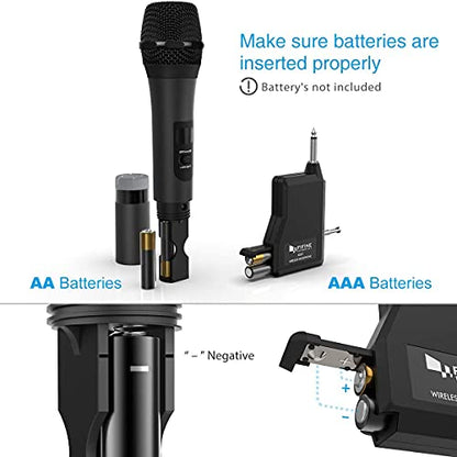 Wireless Microphone, Handheld Dynamic Microphone Wireless mic System for Karaoke Nights and House Parties to Have Fun Over The Mixer,PA System,Speakers-Fifine Technology K025 | Wireless Mic for Mixer, PA System, Speakers
