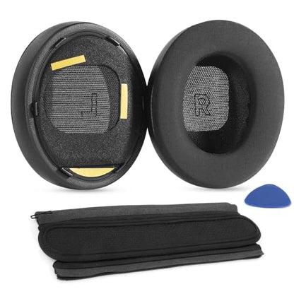 QC Ultra Ice Silk Earpads Headband Cushions for Bose QuietComfort Ultra | Cooling Gel Fabric Ear Pads Replacement Thickness Covers Noise Isolation - Black