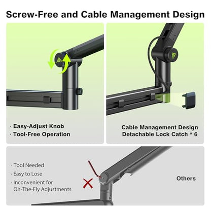 AA AUDIO ACCESSORY Low Profile Mic Boom Arm with Extension Rod