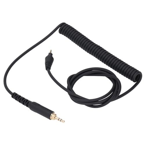 Dioche Headphone Cable Replacement with Locking Mechanism 3.5mm to 6.3mm Adapter for DJ Headphones HDJ Series Spring Extension Cord for Studio & Home Use