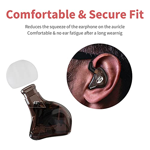 BASN Bsinger in Ear Monitor Headphones for Musician, Dual Dynamic Drivers Noise Isolating Earbuds with MMCX Inline Remote Mic Cable and Silver Plated Audio Cable (SPM-Brown) - color: SPM-Brown