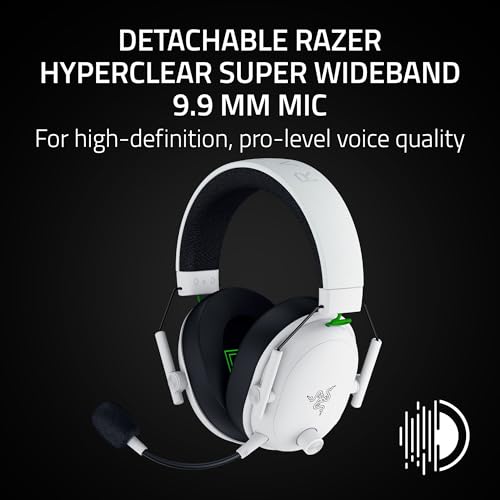 Razer BlackShark V3 Wireless Xbox Gaming Headset, 50mm Drivers, White | Super Wideband Mic, 2.4 GHz, Bluetooth, USB, Works with PC, Mac, PS5, Nintendo Switch, Smartphone, 70 Hr Battery - color: White, style: Xbox
