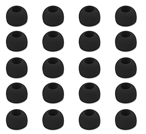 Silicone Replacement Ear Buds Tips, 20 Pcs, Black (Medium) - size: Size: Medium - Shape: Standard