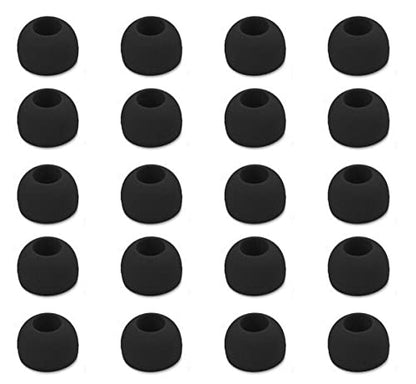 Silicone Replacement Ear Buds Tips, 20 Pcs, Black (Medium) - size: Size: Medium - Shape: Standard