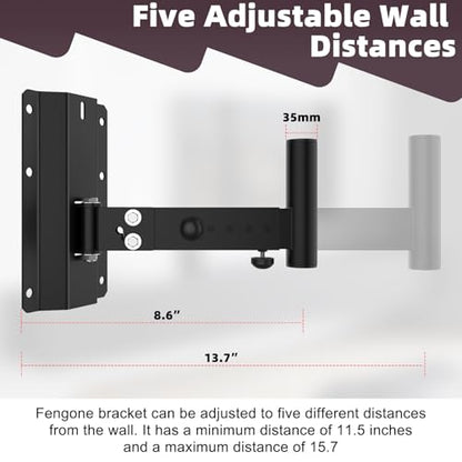 Speaker Wall Mount Heavy Duty Adjustable | For 4positions& 180° Rotation PA Speaker Mount Support Up to 120lbs Wall Speakers Mount Black 2 Packs