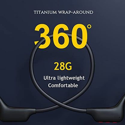 Waterproof Bone Conduction Bluetooth Headphones Ultralight Swimming Headphones IP68 Waterproof Bluetooth 5.3 Open Ear Wireless Sports Headset with MP3 Play 16G Memory for Running Swimming (Black)