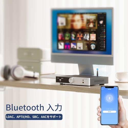 S.M.S.L AS400 HiFi Power Amplifier with Built-in DAC - 165Wx2 Stereo smsl Amplifier for Home Audio, Bluetooth LDAC aptX HD, HDMI-ARC, MM Phono, High-Res Audio smsl dac with MQA Support