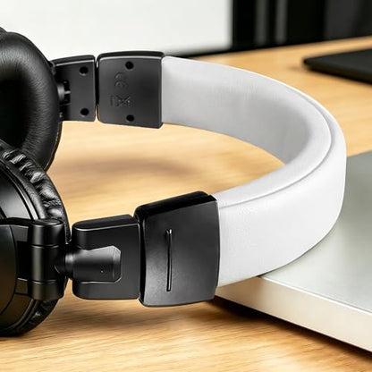 Lukvcoe Headband Replacement Cover for Audio Technica ATH M50, M50X, M50XWH, M50XBT, M50XBT2, M50S/LE Headphones, Cushion Headstrap Pad with Softer Protein Leather, White - color: White