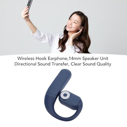 Yoidesu Single Ear Bluetooth Headset for Phone Calls with Display, Ear Piece Bluetooth Phone with 180 Rotatable Hook and Replaceable Battery for Daily Use (Blue) - color: Blue