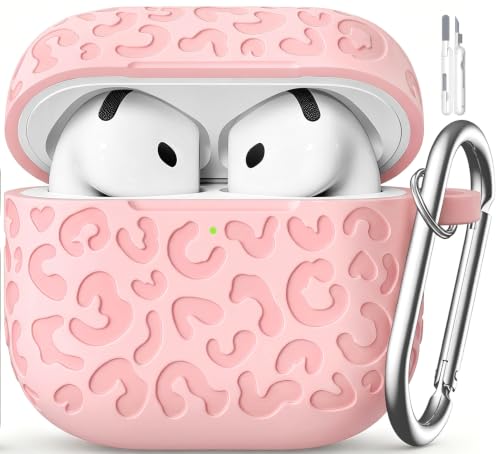 Leopard Carving for AirPods 5/4 Case (2026/2024)(Pink) - color: Pink