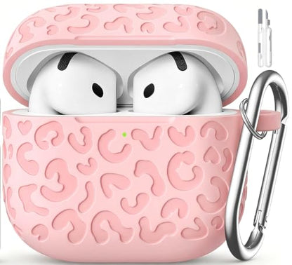 Leopard Carving for AirPods 5/4 Case (2026/2024)(Pink) - color: Pink