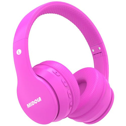 Kids Bluetooth Headphones Wireless 68 Hours,Safe Volume Limit 85/94dB | Adjustable Headband Foldable Over-Ear Lightweight Headsets for Toddler Girls Boys Tablet/iPad,HD Stereo,Built-in Mic,H-Pink - color: Rose Pink