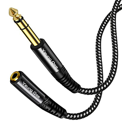 6.35mm to 3.5mm Headphones Adapter Cable 6 ft, TRS 1/4" Male to 1/8" Female Stereo Audio Cable Compatible for Amplifiers, Guitar Amp, Piano, Home Theater Devices, or Mixing Console (6FT/2M) - size: 6 FT