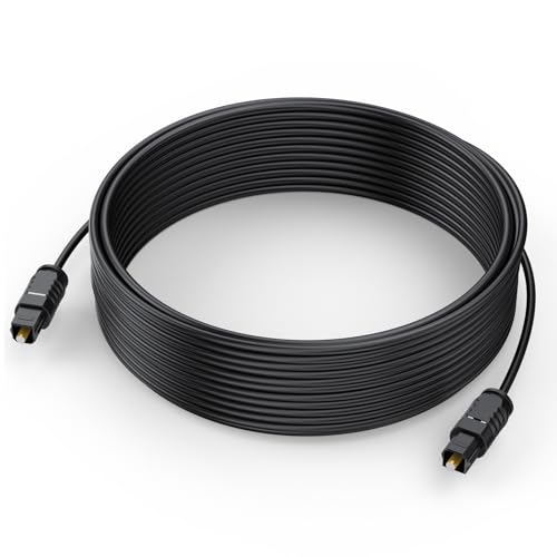 Optical Audio Cable 25 feet, Digital Audio Optical Cable Ultra-Thin Cord, Toslink SPDIF Fiber Optic Cable Compatible with TV Sound Bar Home Theater PS4 Xbox Samsung Vizio - size: 25ft