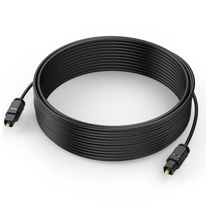 Optical Audio Cable 25 feet, Digital Audio Optical Cable Ultra-Thin Cord, Toslink SPDIF Fiber Optic Cable Compatible with TV Sound Bar Home Theater PS4 Xbox Samsung Vizio - size: 25ft