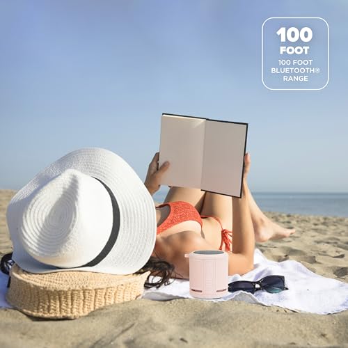 Altec Lansing HydraMicro - Waterproof Bluetooth Speaker, Lightweight & Portable Speaker for Travel & Outdoor Use, Petal Pink - color: Petal Pink, style: HydraMicro