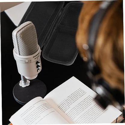 LIOOBO Microphone Storage Pouch Carrying Case EVA Protective Bag | 2 Pack, Lightweight Shockproof Waterproof Design, Built-In Mesh Pocket, Travel Business Use