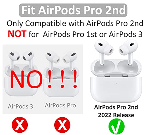 4 Pairs Anti Slip Kit Compatible with AirPods Pro 2, Silicone Sport Ear Hooks and 360° Rotation Adjustable Length Outdoor Earhooks Grip Ear Tips Wing Buds Holder for AirPod Pro 2nd - 4X1