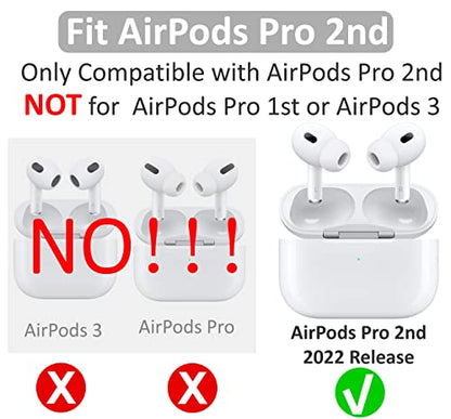 4 Pairs Anti Slip Kit Compatible with AirPods Pro 2, Silicone Sport Ear Hooks and 360° Rotation Adjustable Length Outdoor Earhooks Grip Ear Tips Wing Buds Holder for AirPod Pro 2nd - 4X1