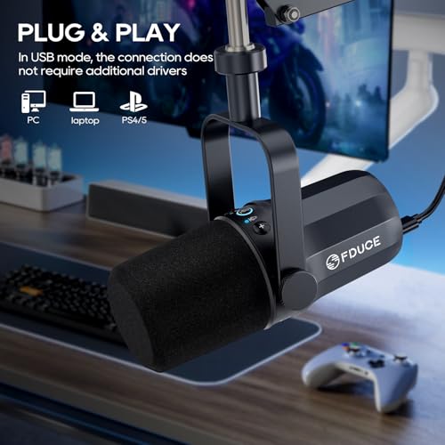 SL40 USB/XLR Dynamic Microphone for Podcasting, Gaming, Live Streaming and Recording, Built-in Headphone Output, LED Mute Button, All Metal, Voice Isolation Technology - style: SL40