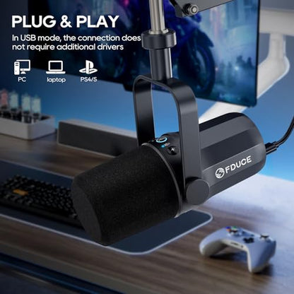 SL40 USB/XLR Dynamic Microphone for Podcasting, Gaming, Live Streaming and Recording, Built-in Headphone Output, LED Mute Button, All Metal, Voice Isolation Technology - style: SL40