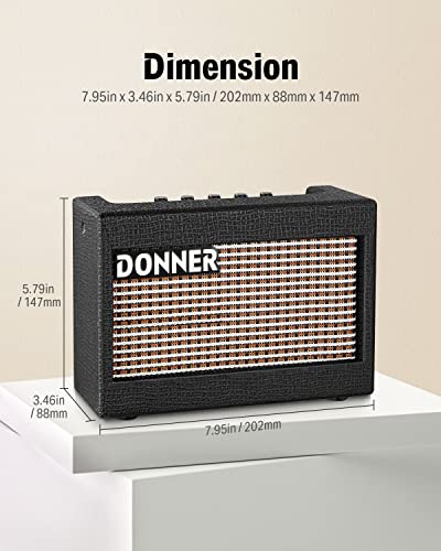 Donner Mini Electric Guitar Amp Wooden 5W Small mplifier Desktop Practice Guitar Speaker, M-3 - color: Wood