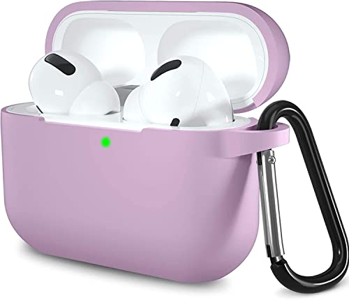Lerobo for AirPods Pro 2nd/1st Case with Keychain, Lavender | Soft Silicone Protective Cover Compatible with Apple AirPod Pro Case for Women Men, Scratchproof, Shockproof, Dustproof - color: Lavender