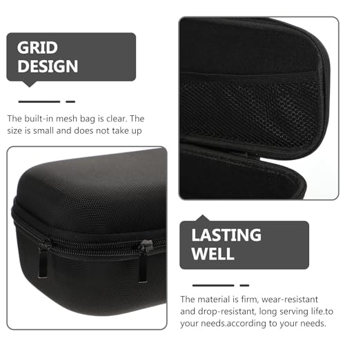 ULTECHNOVO Large Capacity Black Eva Microphone Bag with Drop-resistant Design and Microphone Protection for Charger and Digital Products Storage for Karaoke Accessories