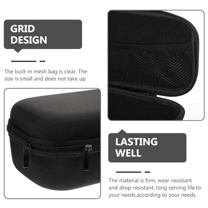 ULTECHNOVO Large Capacity Black Eva Microphone Bag with Drop-resistant Design and Microphone Protection for Charger and Digital Products Storage for Karaoke Accessories