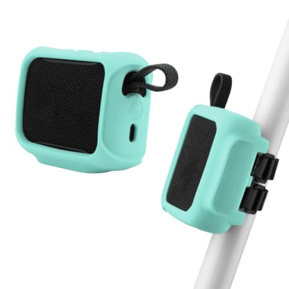 Silicone Case Cover for JBL Go 5 Portable Speaker (Lake Blue) | Travel Carrying Protective Pouch with Attach Straps for Bike Golf Cart Scooter - color: Lake Blue