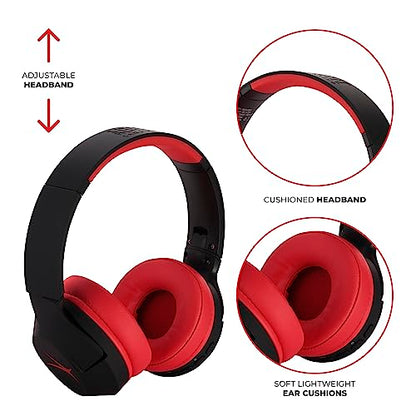 Altec Lansing - Kids Bluetooth Headphones, Wireless Over Ear - color: Blackout Classic Red