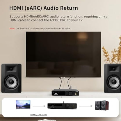 SMSL AO300 PRO Power Amplifier, CS43131 165W DAC Amp, USB/Coax/Opt/RCA to 2.1 Channel Speaker/Subwoofer, 4.4mm/6.35mm Headphone Amp, MQA DAC Amp, Silver - color: Silver