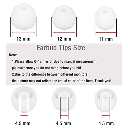 18 Pairs Silicone Ear Tips Replacement Earbud Tips for in- Ear Headphones Ear Covers (Inner Hole from 3.8mm-5.5mm Earphones) Earbud Replacement Tips Ear Bud Rubber Tips S M L - color: White