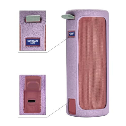 Travel Carrying Silicone Case for Ultimate Ears Boom 4 Portable Bluetooth Speaker,Protective Silicone Cover for UE Ultimate Ears Boom 4 Speaker (Light Purple) - color: Light Purple
