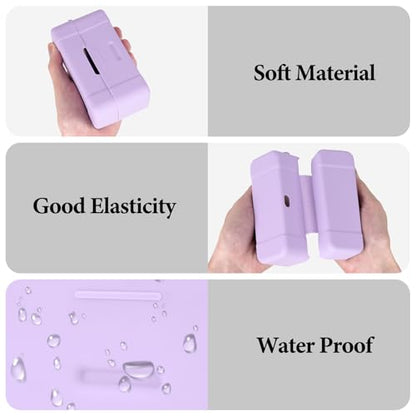 Geekria for Creators Microphone Case Cover Compatible with DJI Mic 2 Charging Case, Mic Silicone Protective Case Skin, Soft Microphone Travel Charging Case Sleeve (Purple) - color: Purple