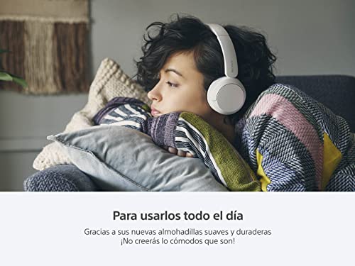 Sony WH-CH520 Wireless Bluetooth On-Ear Headphones with Microphone, Up to 50 Hours Battery Life with Quick Charge Function, Includes USB-C Charging Cable - White - International Version (No Warranty) - color: White